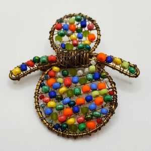 Vintage Hand Beaded Pin